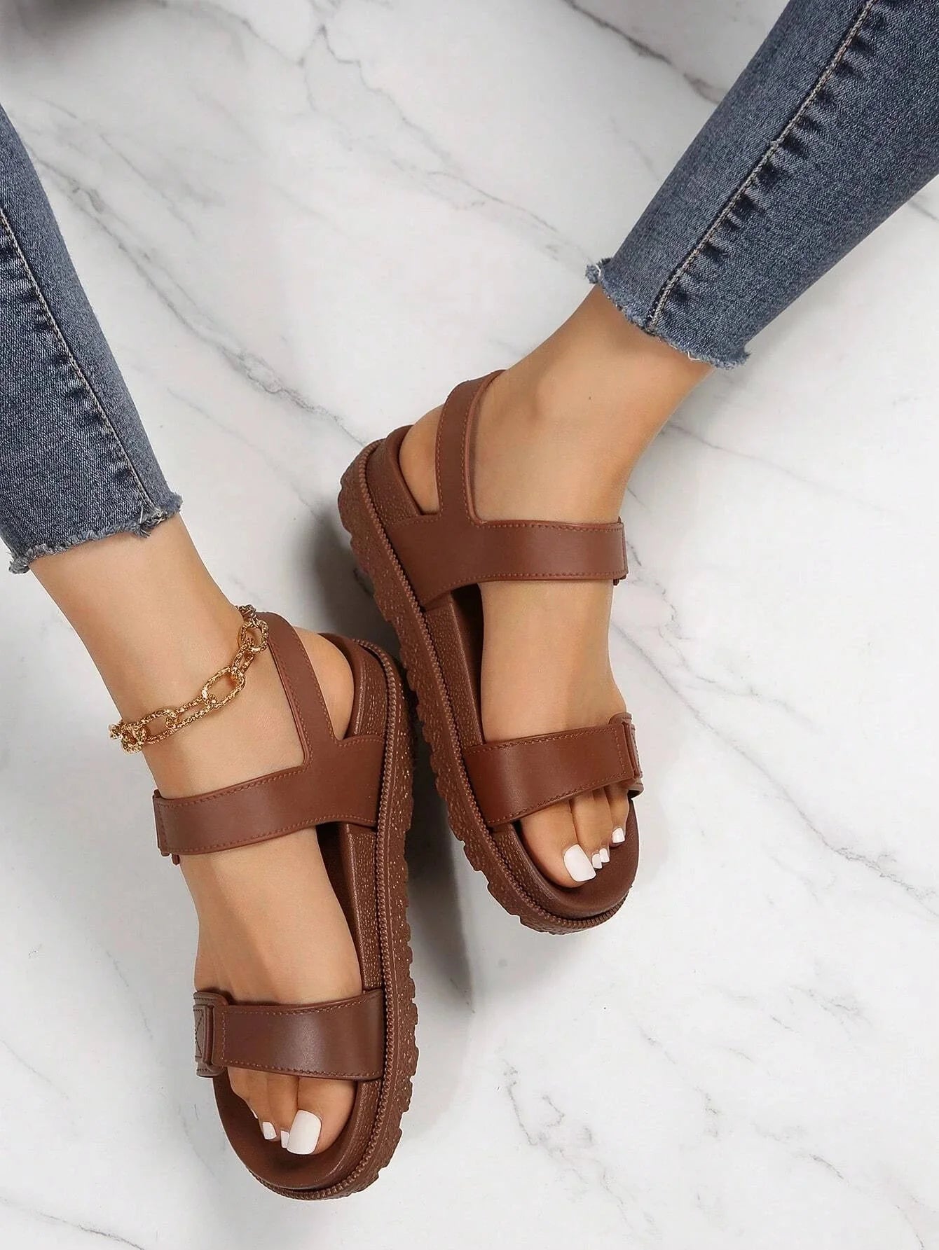 Buy SHEIN Women's Plus Size Luxurious, Soft & Hiking, Travel, Beach Sports Platform Sandals in Pakistan