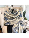 Buy SHEIN Women's Scarf, Versatile Long Shawl, Lightweight Chiffon/Silk Scarf For Spring/Summer, New Large Flower Scarf For Autumn/Winter Elegant Accessories Women in Pakistan