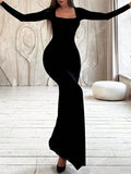 Buy Women's Square Neckline Mermaid Hem Dress in Pakistan