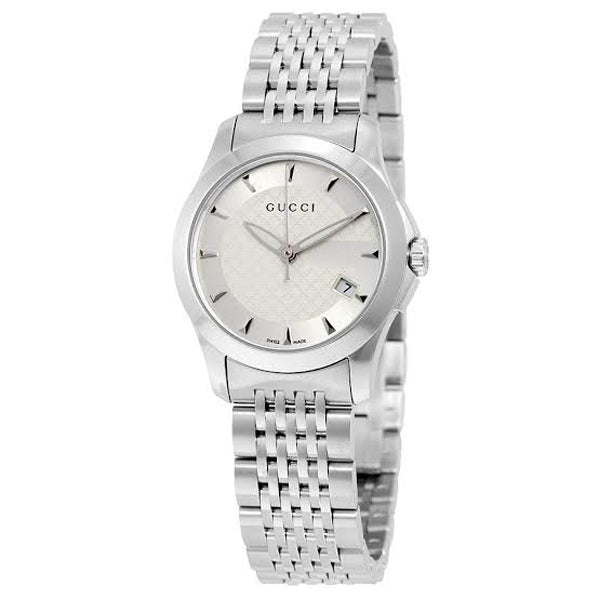 Buy Gucci G Timeless Mother of Pearl Dial with Diamonds Silver Steel Strap Watch for Women - YA126506 in Pakistan