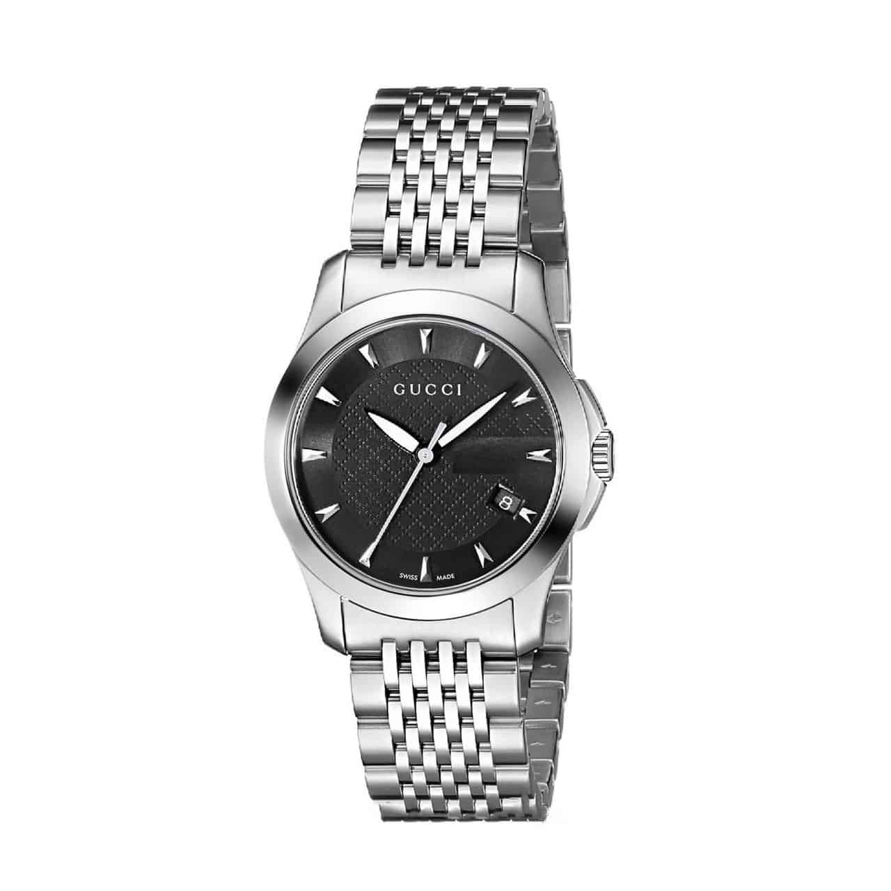 Buy Gucci G Timeless Black Dial Silver Steel Strap Watch for Women - YA126502 in Pakistan