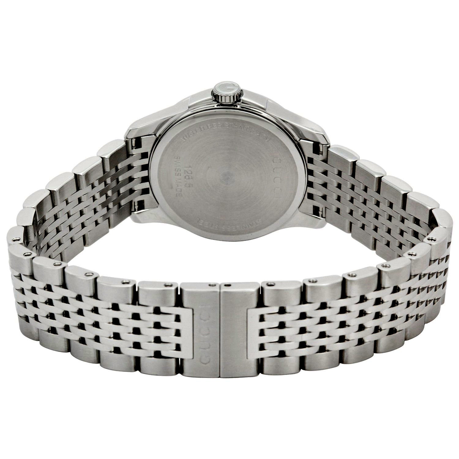 Buy Gucci G Timeless Mother of Pearl Dial with Diamonds Silver Steel Strap Watch for Women - YA126506 in Pakistan