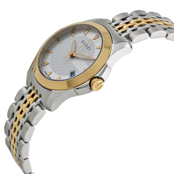 Buy Gucci G Timeless Silver Dial Two Tone Steel Strap Watch for Women - YA126511 in Pakistan