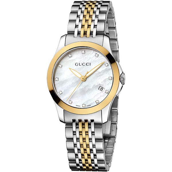 Buy Gucci G Timeless Mother of Pearl Dial Two Tone Steel Strap Watch for Women - YA126513 in Pakistan