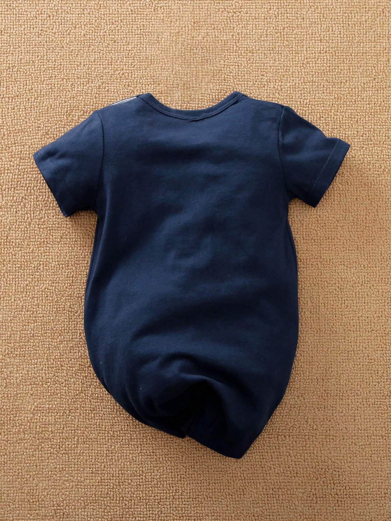 Buy SHEIN Yierying Boys" Infant Spring And Summer Season Dark Blue Cute Cartoon Pattern Warm, Breathable, And Moisture-Absorbing Romper in Pakistan