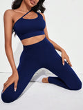 Buy SHEIN Yoga Sxy One Shoulder Cut Out Waist Sports Set in Pakistan