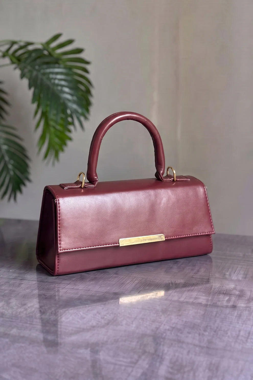 Buy ZAVO Vesper Handbag - Burgundy in Pakistan