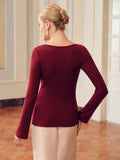 Buy SHEIN ZEYLAH ASYMMETRICAL NECK RUCHED FRONT SLIM FIT TEE in Pakistan