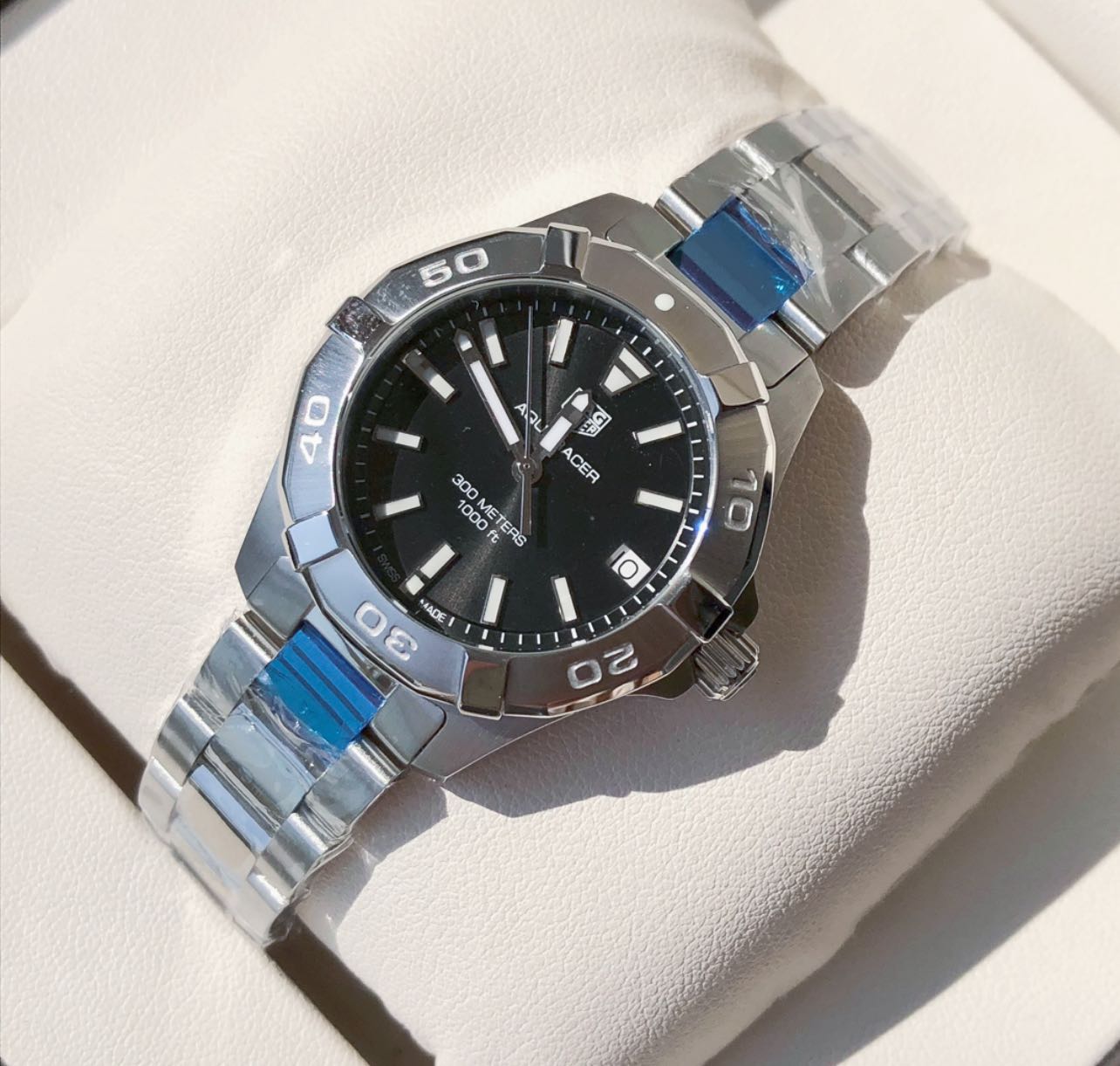 Buy Tag Heuer Aquaracer Black Dial Silver Steel Strap Watch for Women - WBD1310.BA0740 in Pakistan