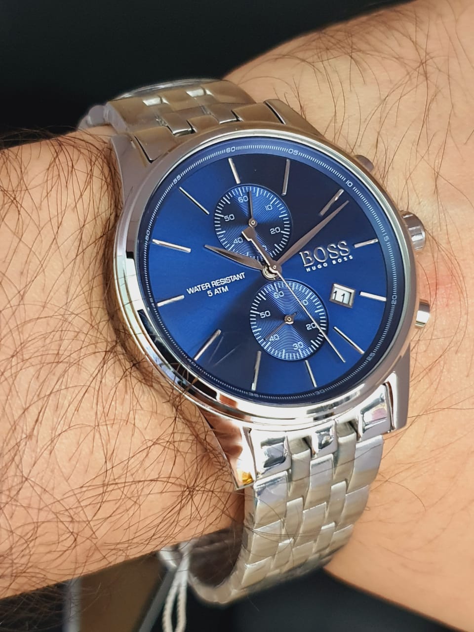 Buy Hugo Boss Mens Chronograph Quartz Stainless Steel Blue Dial 41mm Watch - 1513384 in Pakistan