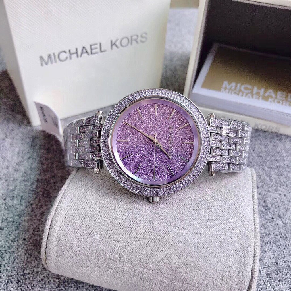 Buy Michael Kors Darci Crystal Purple Dial Silver Stainless Steel Strap Women's Watch - Mk3850 in Pakistan
