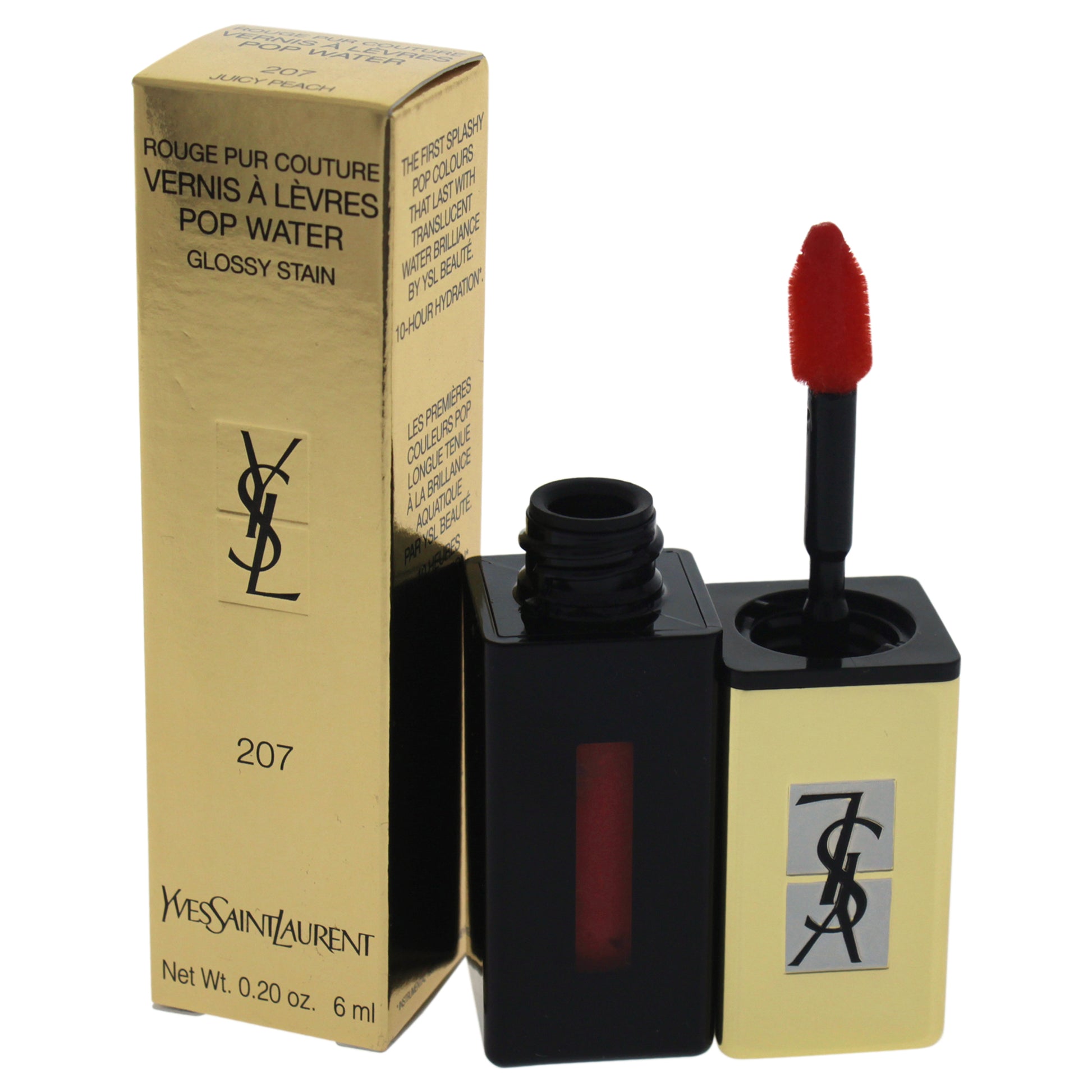 Buy Yves Saint Laurent Rouge Pur Couture Pop Glossy Stain - 207 Juicy Peach [Tester] in Pakistan