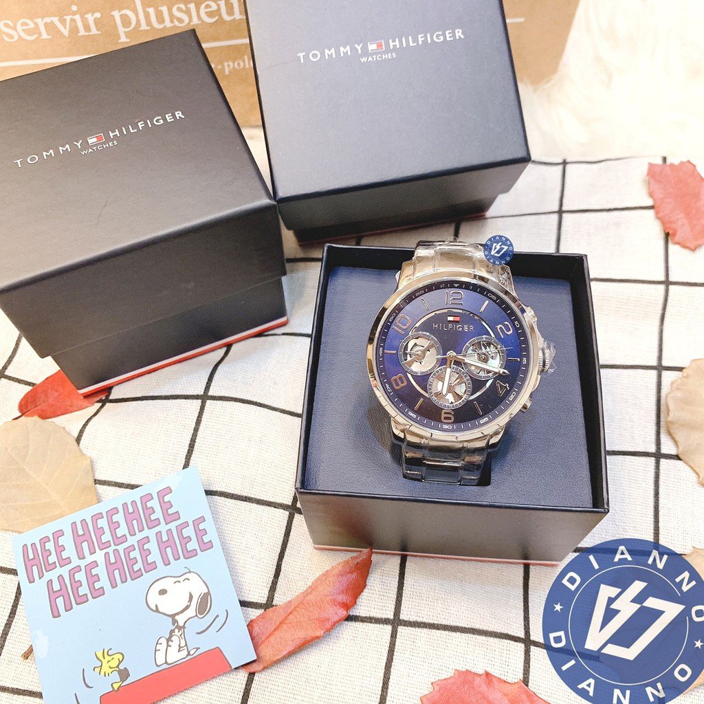 Buy Tommy Hilfiger Mens Quartz Stainless Steel Blue Dial 44mm Watch - 1791293 in Pakistan