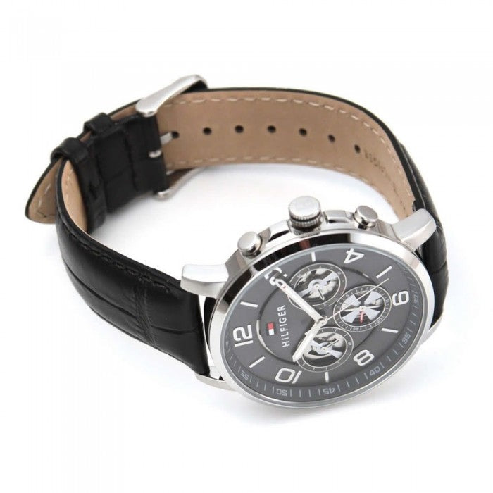 Buy Tommy Hilfiger Mens Quartz Leather Strap Multi Dial Grey Dial 44mm Watch - 1791289 in Pakistan