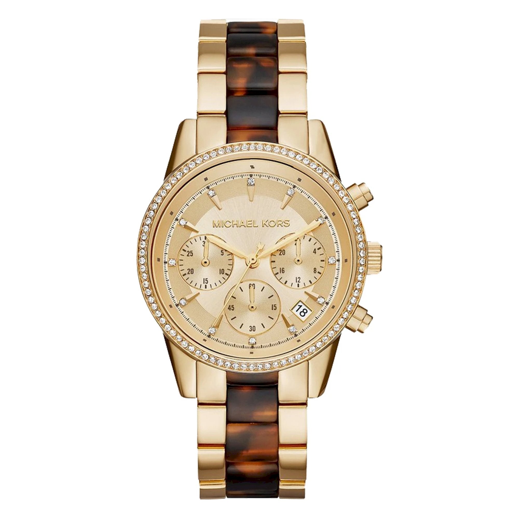 Buy Michael Kors Ritz Gold Dial Two Tone Steel Strap Watch for Women - MK6322 in Pakistan