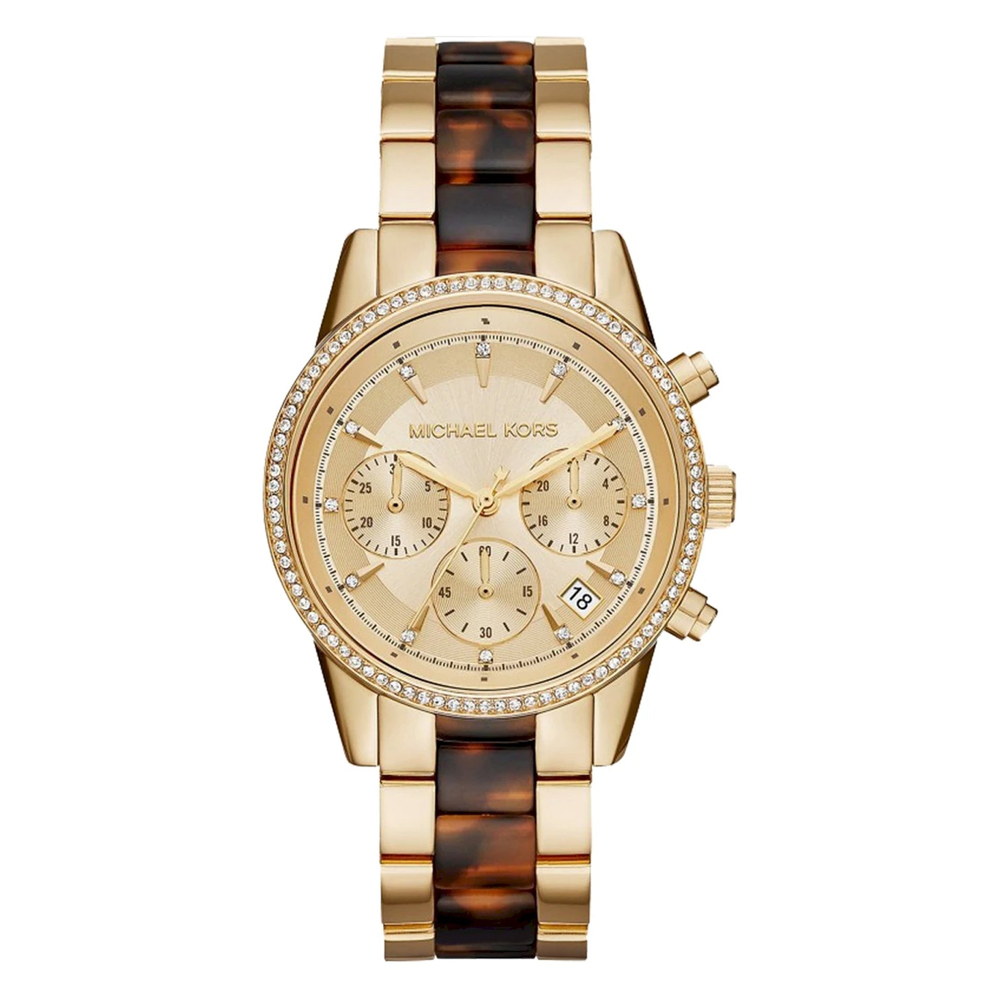 Buy Michael Kors Ritz Gold Dial Two Tone Steel Strap Watch for Women - MK6322 in Pakistan