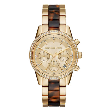 Buy Michael Kors Ritz Gold Dial Two Tone Steel Strap Watch for Women - MK6322 in Pakistan