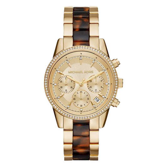Buy Michael Kors Ritz Gold Dial Two Tone Steel Strap Watch for Women - MK6322 in Pakistan