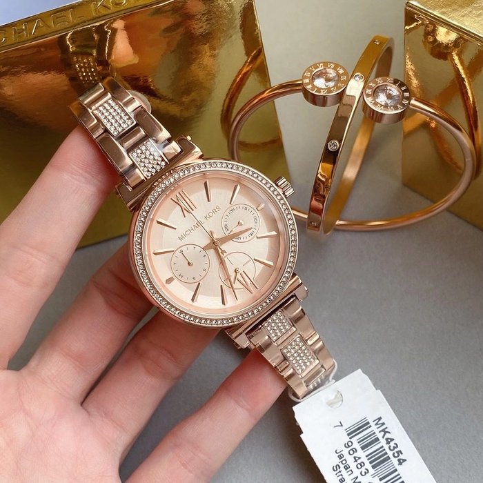 Buy Michael Kors Sofie Rose Gold Dial Rose Gold Steel Strap Watch for Women - MK4354 in Pakistan