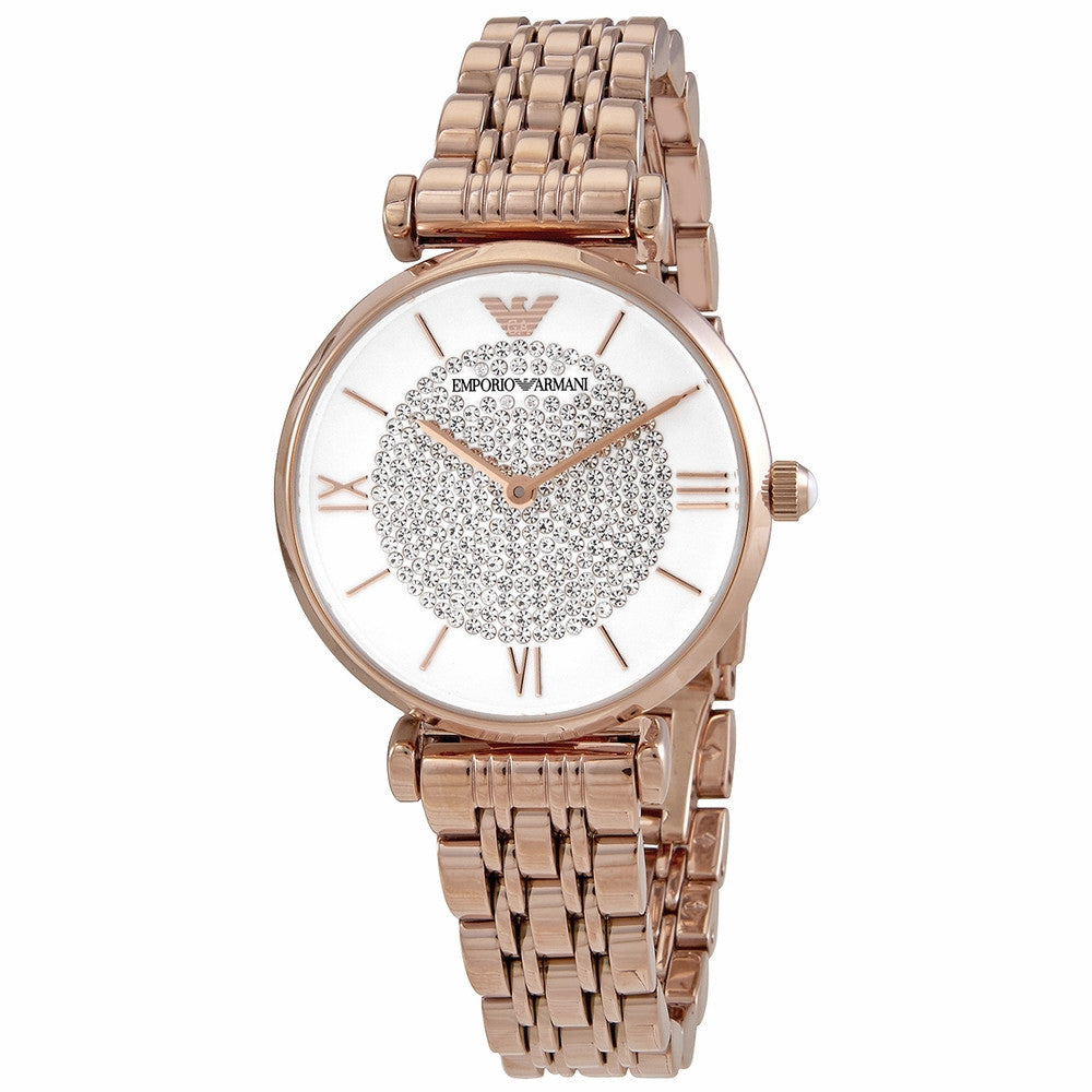 Buy Emporio Armani Gianni T Bar White Dial Rose Gold Steel Strap Watch for Women - AR11244 in Pakistan