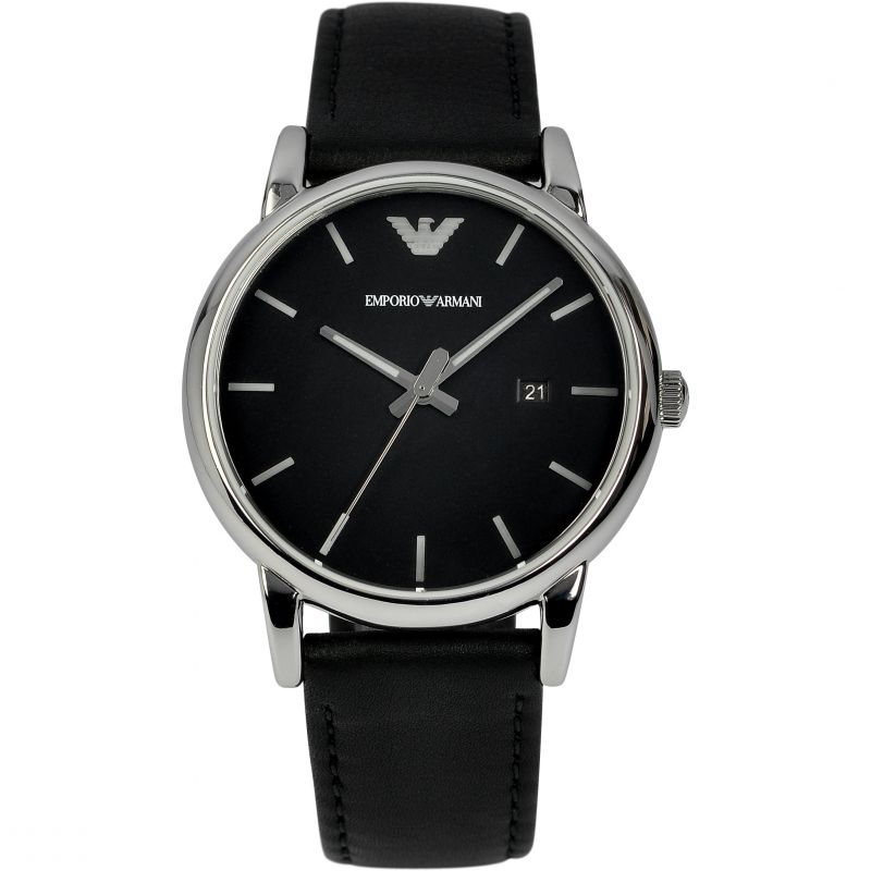 Buy Emporio Armani Luigi Black Dial Black Leather Strap Watch for Men - AR1692 in Pakistan