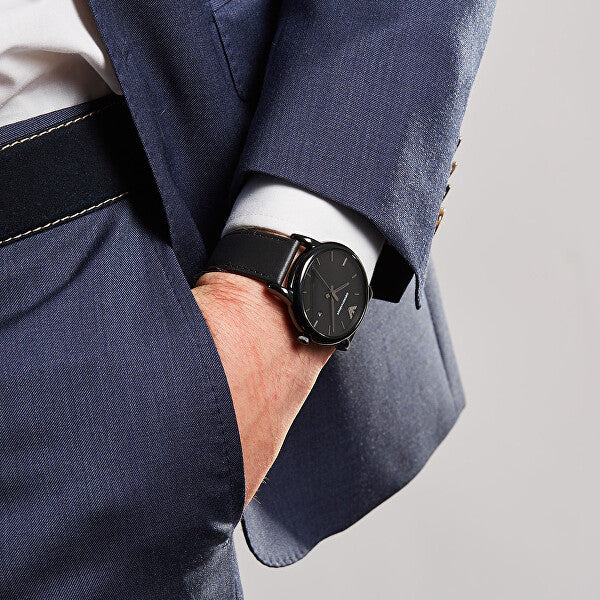 Buy Emporio Armani Classic Black Dial Black Leather Strap Watch for Men - AR1732 in Pakistan