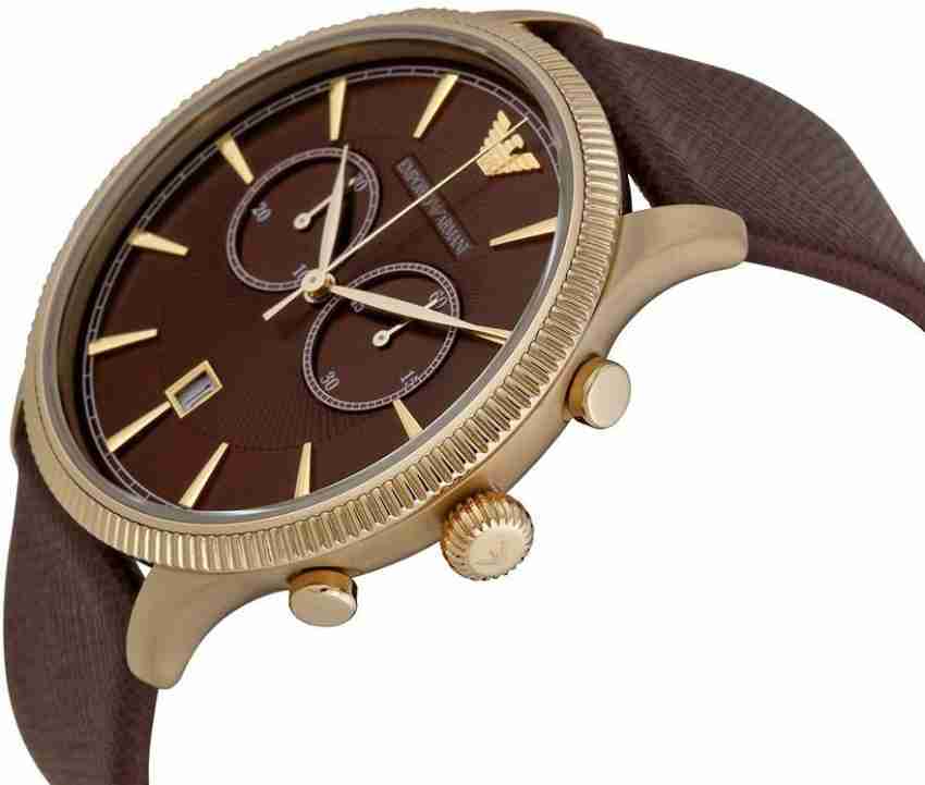 Buy Emporio Armani Classic Chronograph Brown Dial Brown Leather Strap Watch for Men - AR1793 in Pakistan