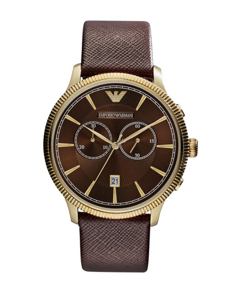 Buy Emporio Armani Classic Chronograph Brown Dial Brown Leather Strap Watch for Men - AR1793 in Pakistan