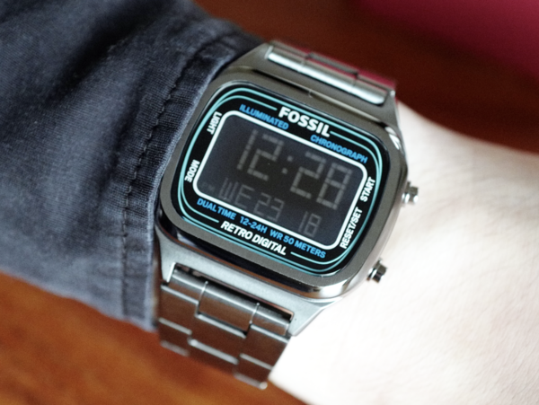 Buy Retro Digital Smoke Digital Dial Grey Steel Strap Watch For Men in Pakistan