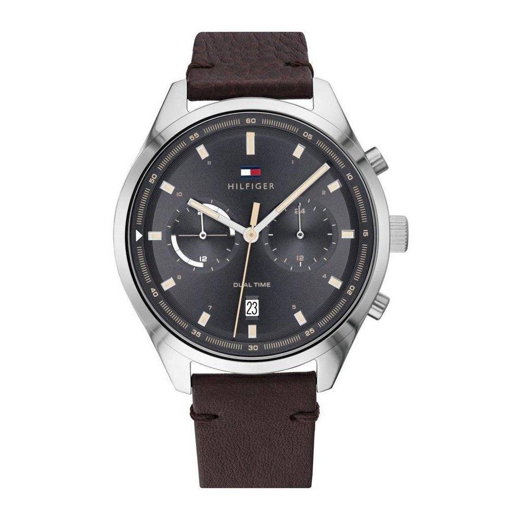 Buy Tommy Hilfiger Ashton Grey Dial Brown Leather Strap Watch for Men - 1791729 in Pakistan