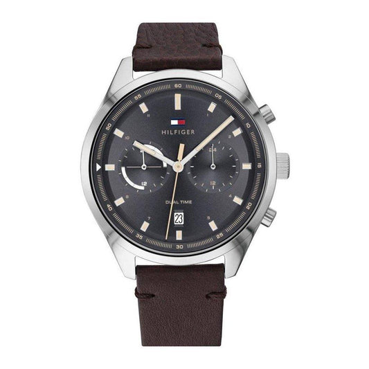 Buy Tommy Hilfiger Ashton Grey Dial Brown Leather Strap Watch for Men - 1791729 in Pakistan
