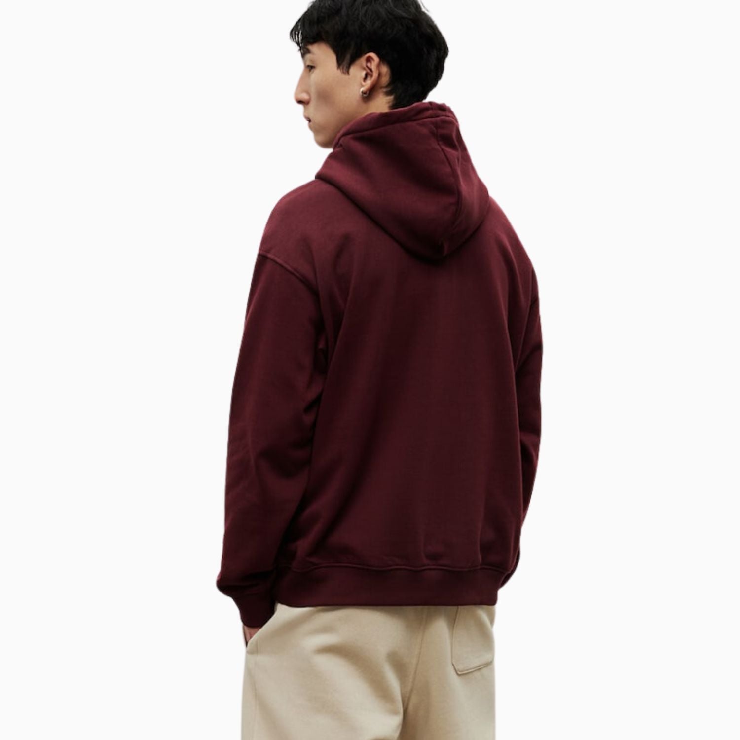 Buy Basic Loose Fit Hoodie - Burgundy in Pakistan