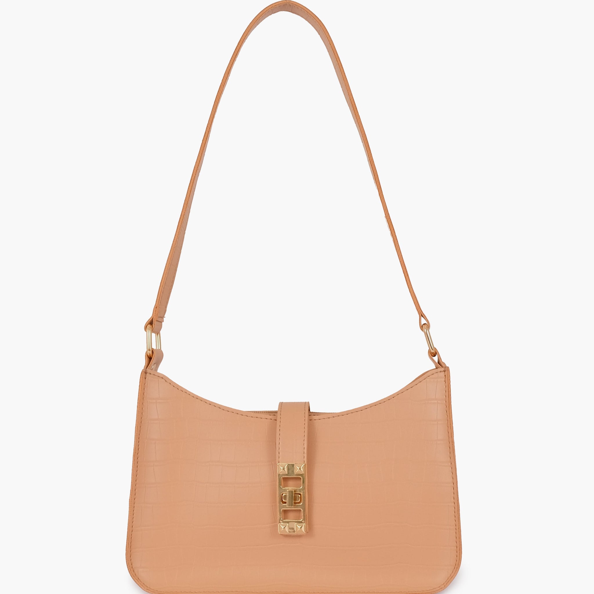 Buy Beige crocodile baguette bag in Pakistan