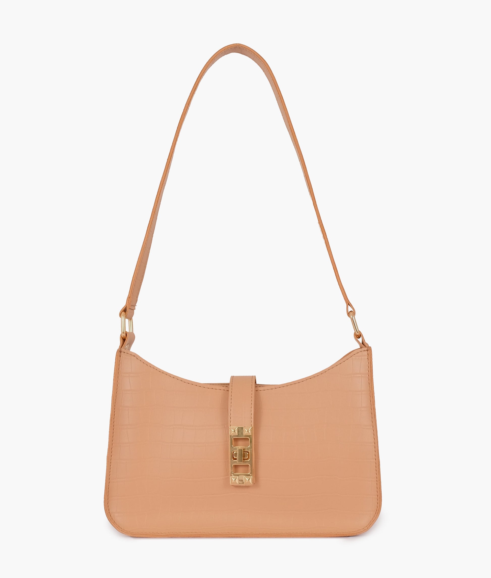 Buy Beige crocodile baguette bag in Pakistan