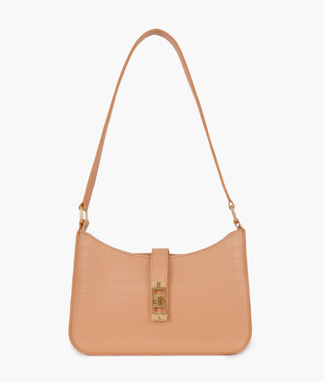 Buy Beige crocodile baguette bag in Pakistan