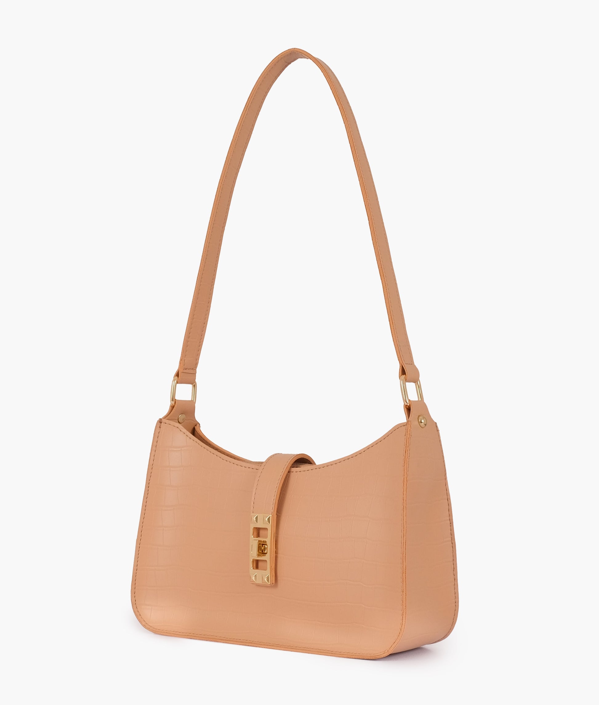 Buy Beige crocodile baguette bag in Pakistan