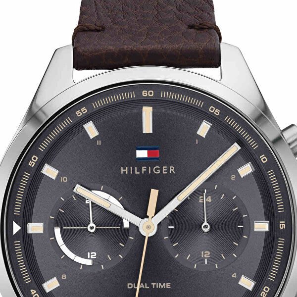 Buy Tommy Hilfiger Ashton Grey Dial Brown Leather Strap Watch for Men - 1791729 in Pakistan