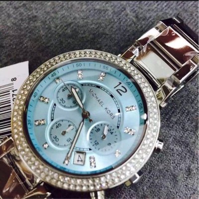 Buy Michael Kors Parker Blue Dial Silver Stainless Steel Ladies Watch - Mk6104 in Pakistan