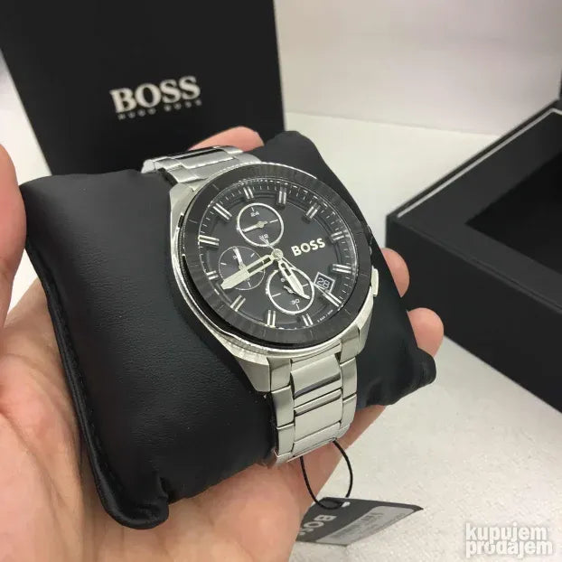 Buy Hugo Boss Volane Silver Steel Black Dial Men's Chrono Watch - 1513949 in Pakistan
