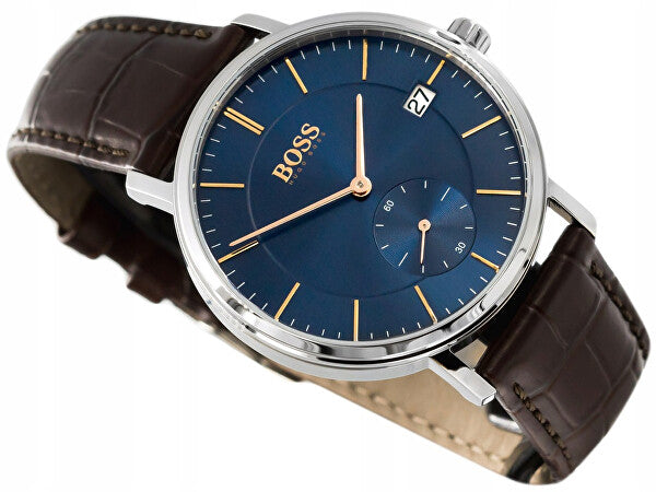 Buy Hugo Boss Grand Corporal Blue Dial Brown Leather Strap Watch for Men - 1513639 in Pakistan