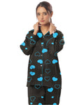Buy Sajiero Linen Pajama Suit with Scrunchie - Royal Dusk in Pakistan