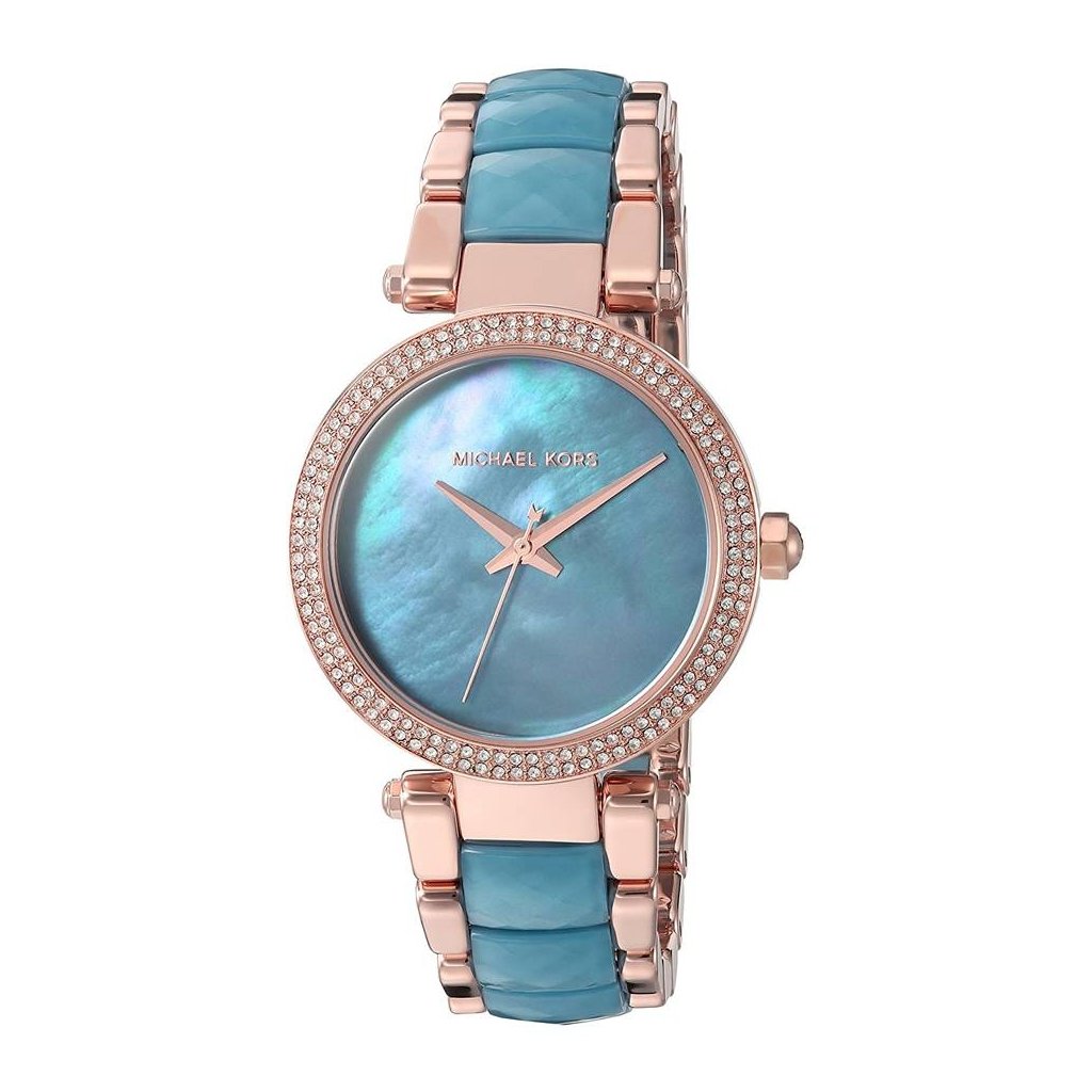 Buy Michael Kors Parker Blue Mother Of Pearl Dial Two Tone Steel Strap Ladies Watch - Mk6491 in Pakistan