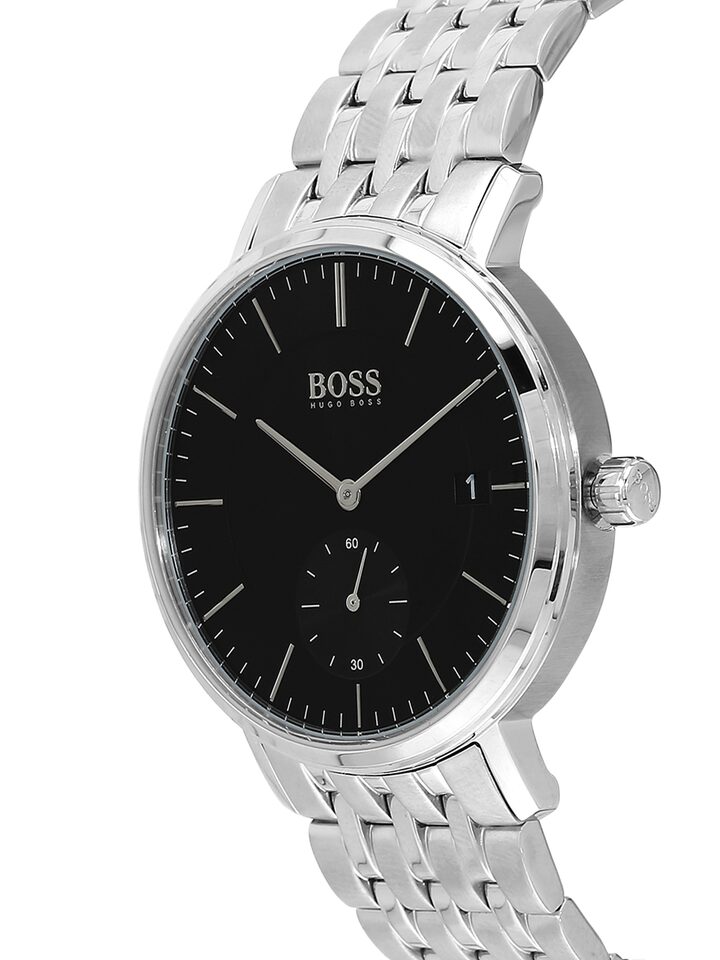 Buy Hugo Boss Mens Chronograph Quartz Silver Stainless Steel Black Dial 40mm Watch - 1513641 in Pakistan