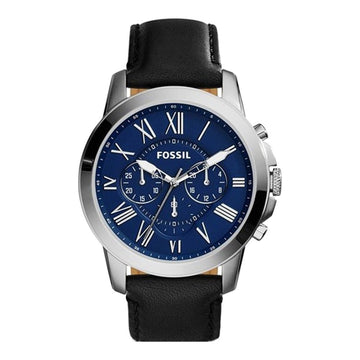 Buy Grant Navy Blue Dial Black Leather Strap Watch For Men in Pakistan
