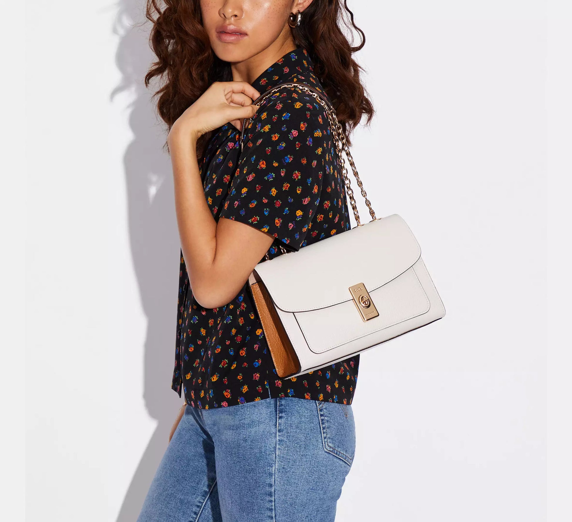 Buy Coach Lane Shoulder Bag Gold Chalk in Pakistan