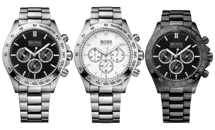 Buy Hugo Boss Mens Chronograph Quartz Stainless Steel Black Dial 46mm Watch - 1512965 in Pakistan