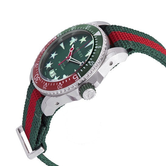 Buy Gucci Men's Swiss Made Quartz Nylon Strap Green Dial 45mm Watch YA136339 in Pakistan