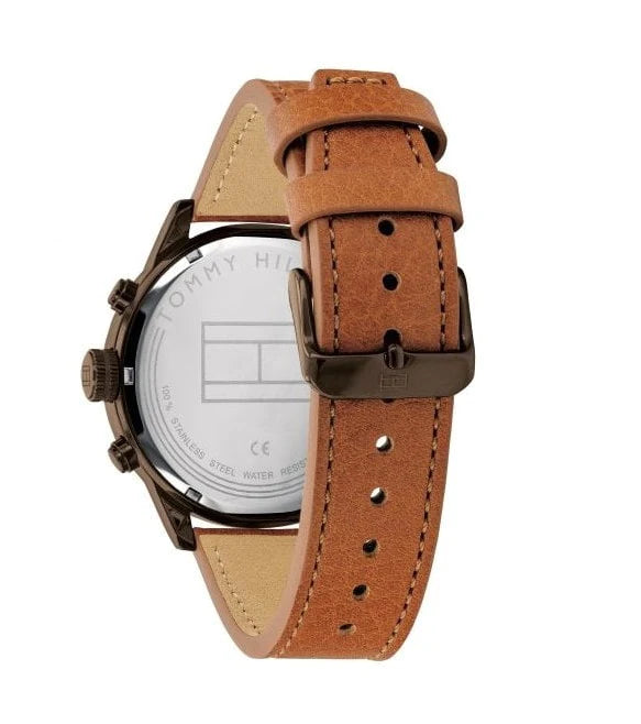 Buy Tommy Hilfiger Mens Quartz Brown Leather Strap Brown Dial 44mm Watch - 1791594 in Pakistan