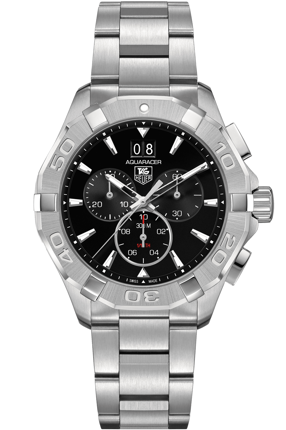 Buy Tag Heuer Aquaracer Black Dial Silver Steel Strap Watch for Men - CAY1110.BA0927 in Pakistan
