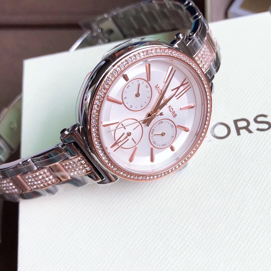 Buy Michael Kors Women's Sofie White Dial Two Tone Stainless Steel Strap Watch  - Mk4353 in Pakistan